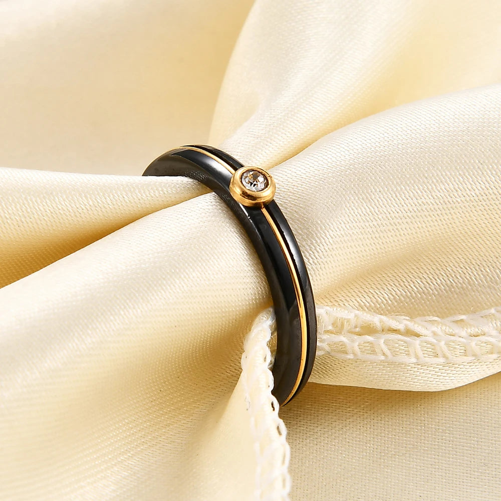 4MM Gold Tone Ceramic Ring