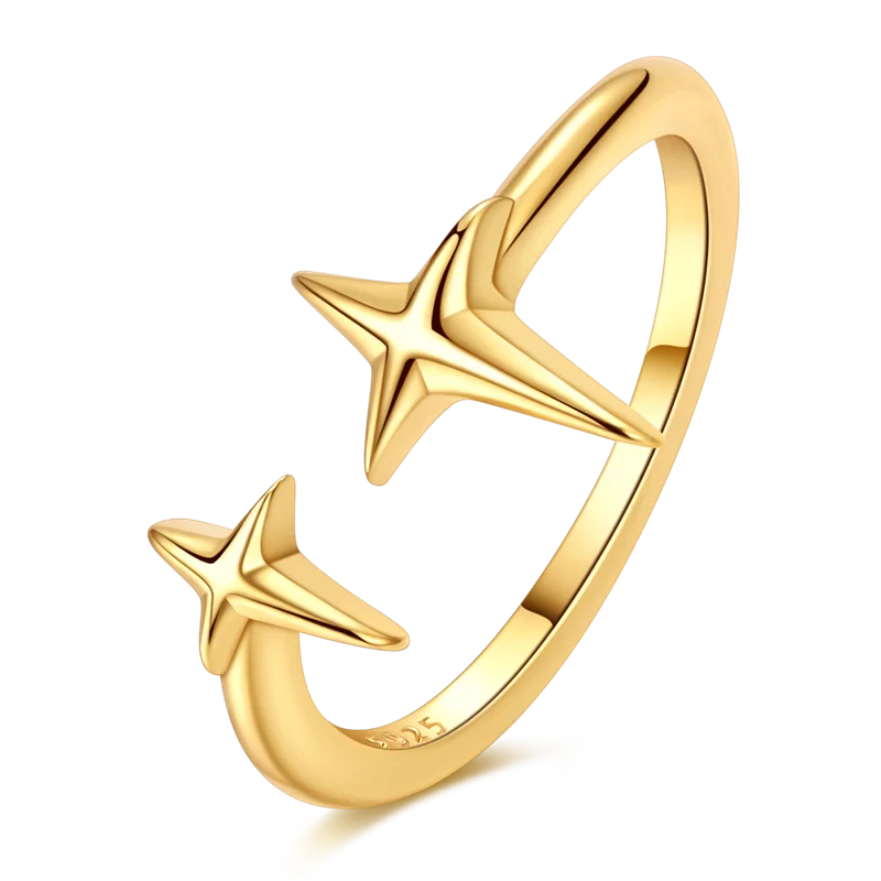 Eleganter LOVE Ring aus 925 Sterling Silber – Goldfarben