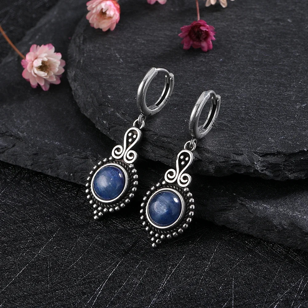 Elegant Kyanite Silver Drop Earrings