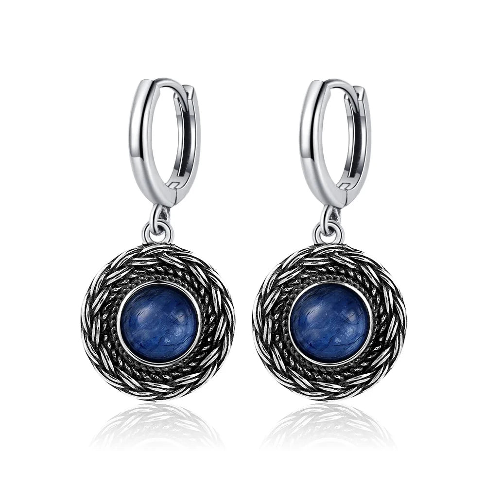 Elegant Kyanite Silver Drop Earrings