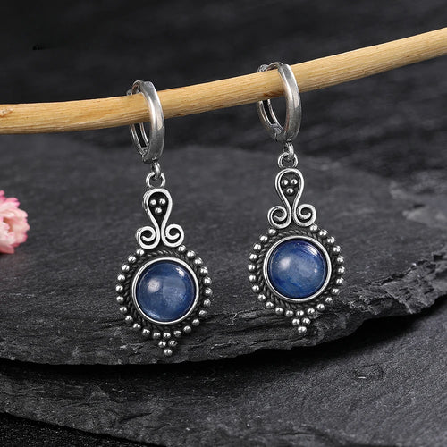 Elegant Kyanite Silver Drop Earrings