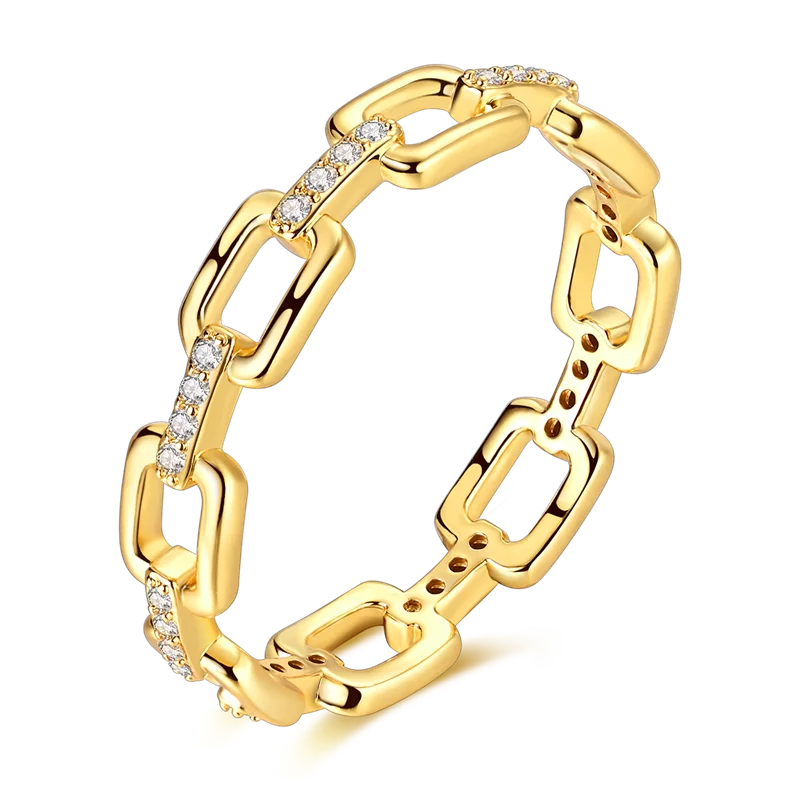 Eleganter LOVE Ring aus 925 Sterling Silber – Goldfarben