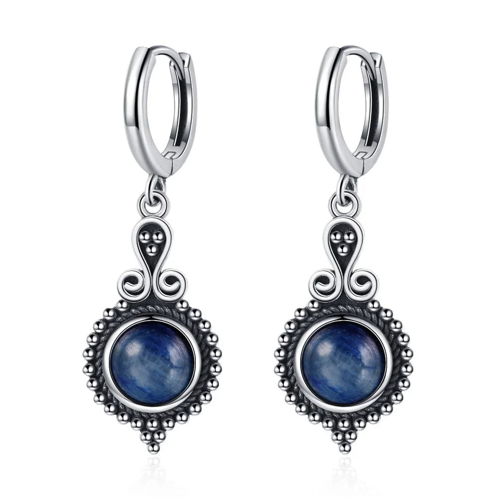 Elegant Kyanite Silver Drop Earrings