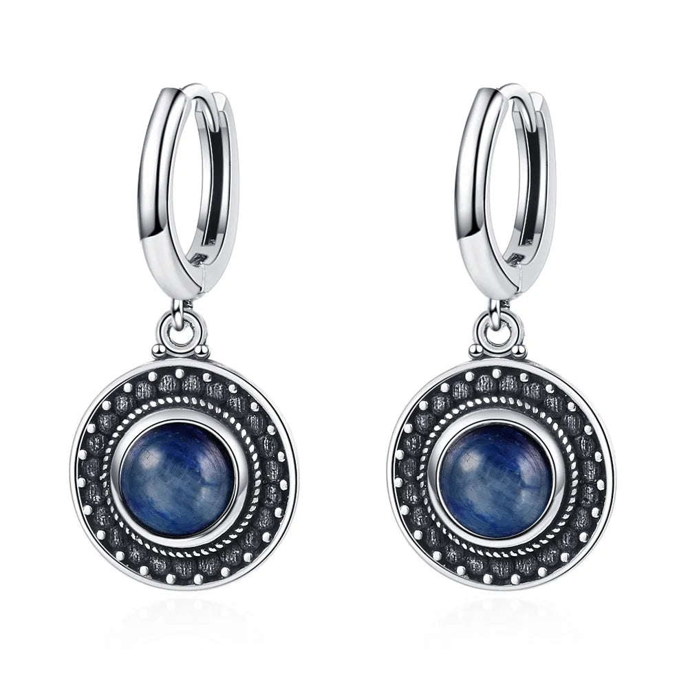 Elegant Kyanite Silver Drop Earrings