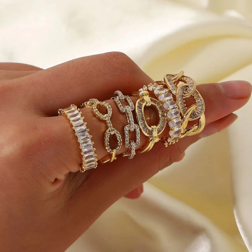 Gold Tone Cubic Zirconia Ring