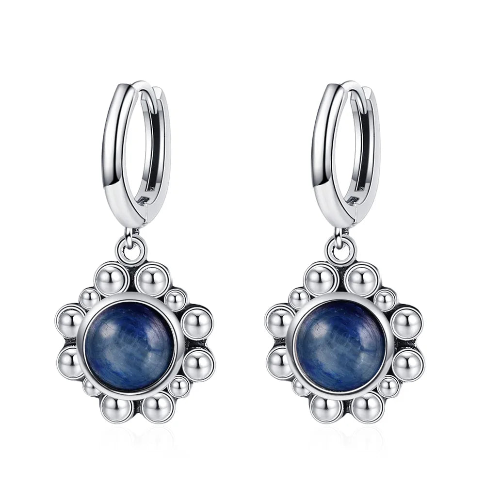 Elegant Kyanite Silver Drop Earrings