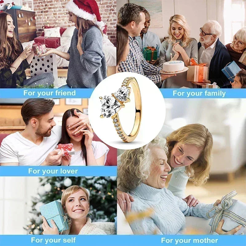 Romantic Heart Crown Ring – 925 Sterling Silver

Exquisite Gold-Tone Heart Ring in 925 Sterling Silver