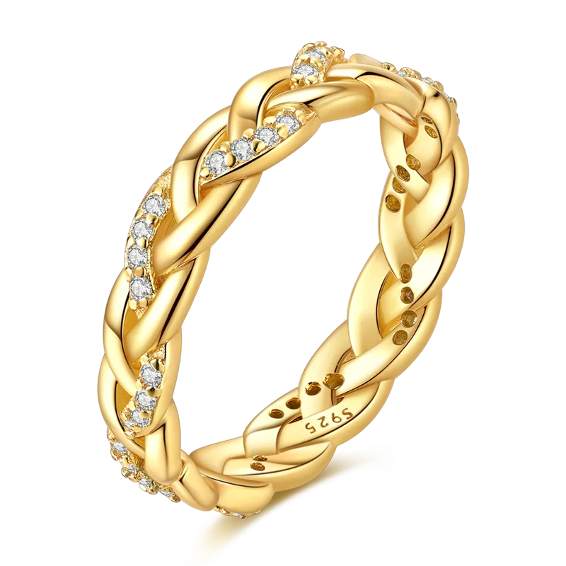 Eleganter LOVE Ring aus 925 Sterling Silber – Goldfarben