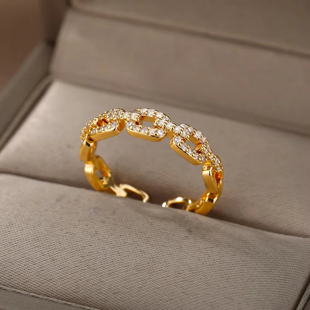 Gold Tone Cubic Zirconia Ring