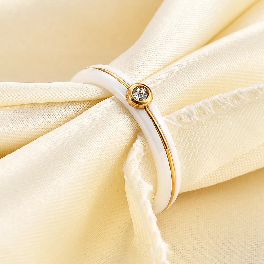 4MM Gold Tone Ceramic Ring