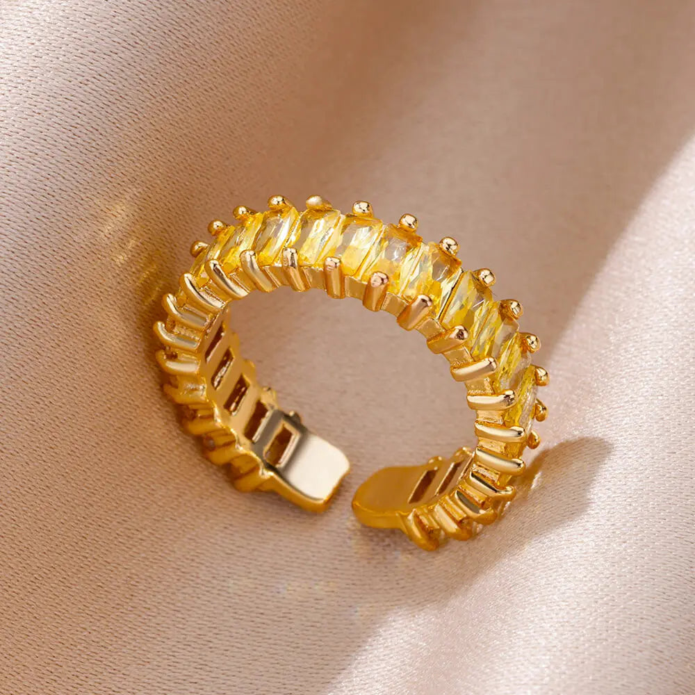 Gold Tone Cubic Zirconia Ring