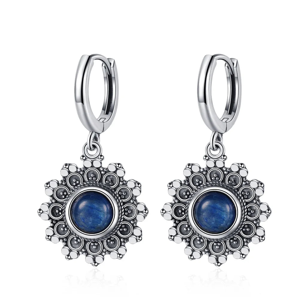 Elegant Kyanite Silver Drop Earrings