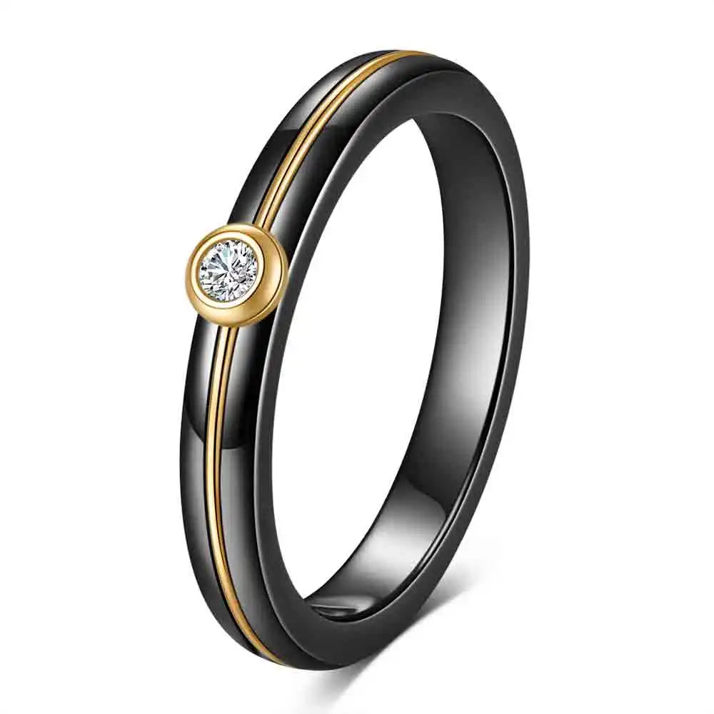 4MM Gold Tone Ceramic Ring