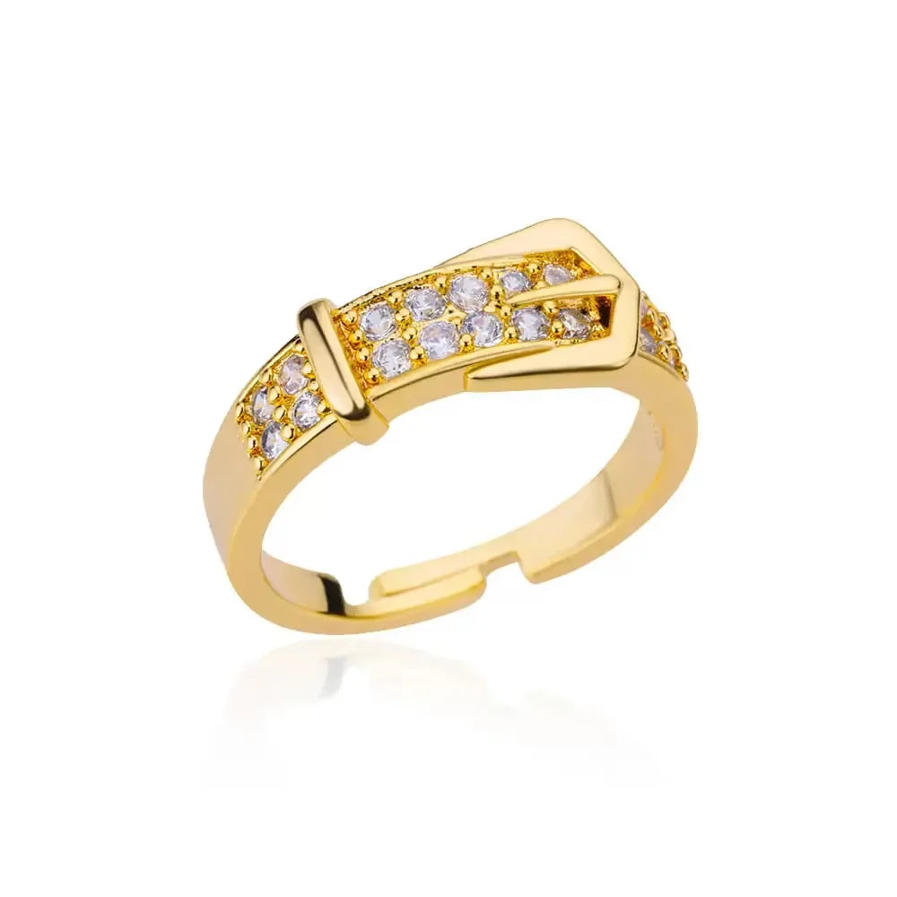 Gold Tone Cubic Zirconia Ring