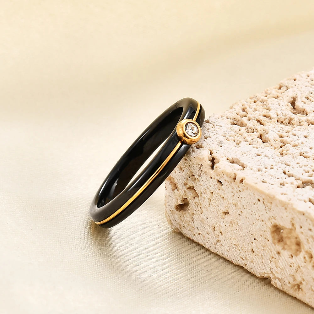 4MM Gold Tone Ceramic Ring