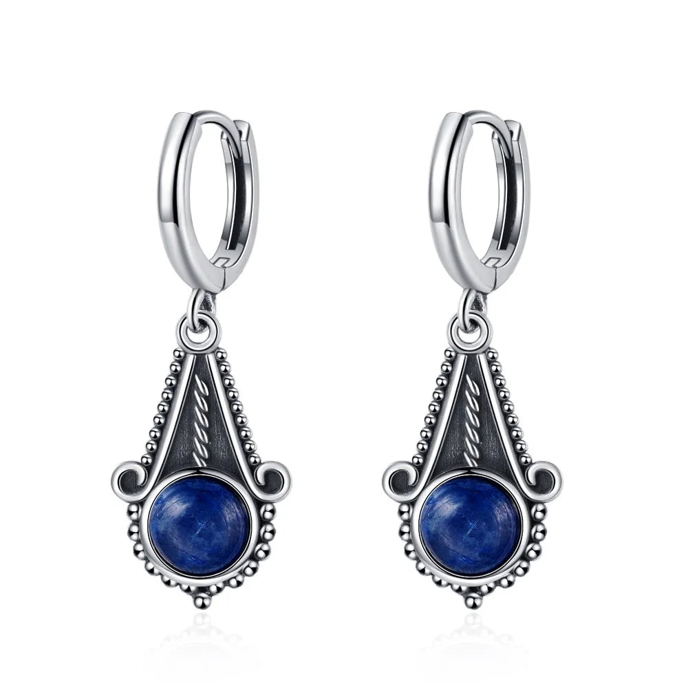 Elegant Kyanite Silver Drop Earrings